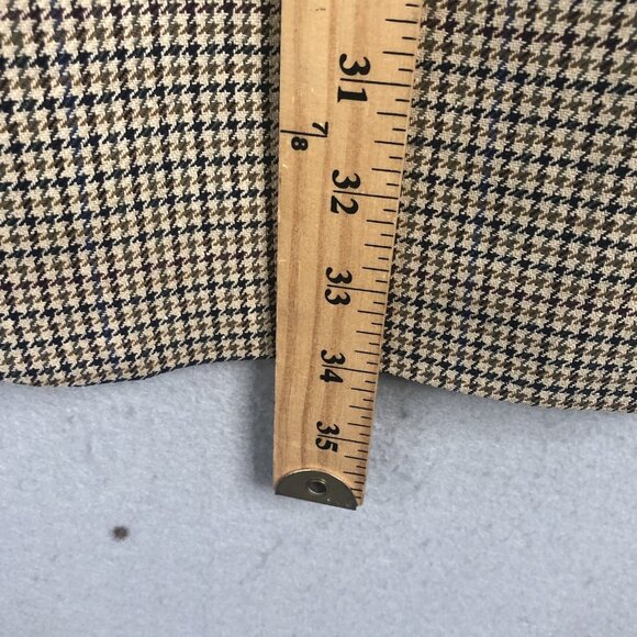 Eddie Bauer Blazer Men’s 46 Tall Brown Burgundy Houndstooth Silk Wool Jacket - Picture 6 of 16